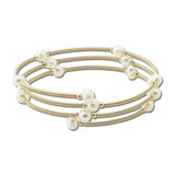 Triple Row Pearl Stretch Wire Bracelet – Gold · SB1355GD_AVT SB1355 GD