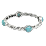 108075, WESTERN ROUND TURQUOISE STONE ACCENT STRETCH BRACELET