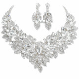 107648, FLORAL RHINESTONE ACCENT EVENING NECKLACE SET