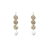 Hammered Disc Pearl Drop Earrings – Gold · SE1305GD_AVT SE1305 GD