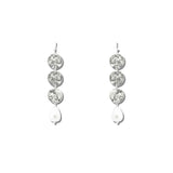 Hammered Disc Pearl Drop Earrings – Silver · SE1305RH_AVT SE1305 RH