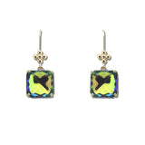 Cushion Cut Quatrefoil Dangle Earrings – Gold/Green AB · SE1349GRNAB_AVT SE1349 GRNAB