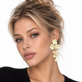 114823, RHINESTONE FLOWER CLUSTER DANGLE EARRINGS