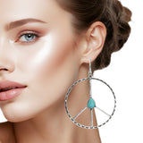 108057, WESTERN PEACE SIGN DANGLE EARRING