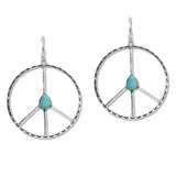 108057, WESTERN PEACE SIGN DANGLE EARRING