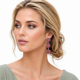114607, WESTERN TRIPLE BLOSSOM MEDALLION DROP EARRINGS