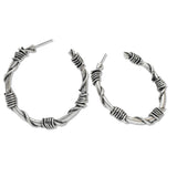 108078, WESTERN KNOTTED ACCENT ROUND HOOP EARRING