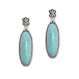 108060, WESTERN OVAL TURQUOISE STONE DANGLE EARRING