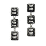 108058, WESTERN RECTANGLE TEXTURED DANGLE EARRING