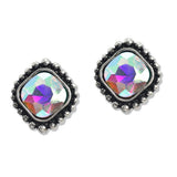 114718, WESTERN CUSHION STONE CONCHO STUD EARRINGS