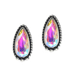 114720, TEARDROP RHINESTONE WESTERN EARRINGS