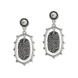 108064, WESTERN THEMED ENGRAVED GEOMETRIC DANGLE EARRING