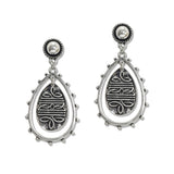 108066, WESTERN THEMED ENGRAVED TEARDROP DANGLE EARRING