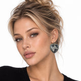 114722, WESTERN HORSE HEART CHARM DROP EARRINGS