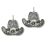 114723, WESTERN COWBOY HAT CHARM DROP EARRINGS