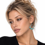 114724, WESTERN HORSESHOE STONE DROP EARRINGS