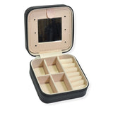 108073, WESTERN THEMED PLAYING CARD DICE FAUX LEATHER SQUARE JEWELRY BOX