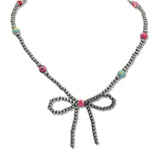 108320, WESTERN BOW TURQUOISE STONE ACCENT NAVAJO BEADED NECKLACE