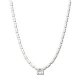 Pearl Bead Rectangle Pendant Necklace – Silver · SN1311RH_AVT SN1311 RH