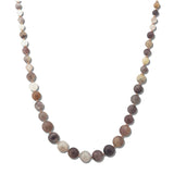 Graduated Marbled Resin Bead Necklace – Gold/Lt.Brown · SN1326LBRW_AVT SN1326 LBRW