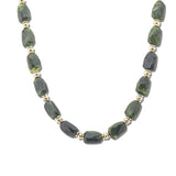 Geometric Marbled Bead Necklace – Gold/Olive Green · SN1335OLI_AVT SN1335 OLI