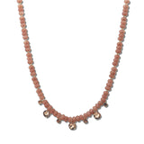 Rondelle Bead Rhinestone Drop Necklace – Gold/Pink · SN1418BPINK_AVT SN1418 BPINK