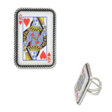 108055, WESTERN QUEEN OF HEARTS CARD CUFF RING