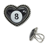 108117, HEART LUCKY 8 BALL CUFF RING