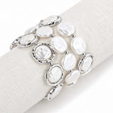 Coin Pearl Layered Stretch Bracelet – Silver/Cream · TFB00055RHCRM TFB00055 RHCRM