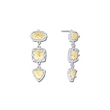 Hammered Geometric Triple Drop Earrings – Gold · VE1699GD_AVT VE1699 GD