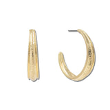 Hammered Tapered Hoop Earrings – Worn Gold · VE1763WG_AVT VE1763 WG