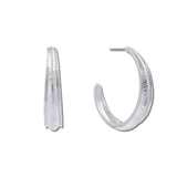 Hammered Tapered Hoop Earrings – Worn Silver · VE1763WS_AVT VE1763 WS