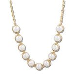 Round Pearl Station Collar Necklace – Gold/Cream · VN1451CRMGD_AVT VN1451 CRM-GD