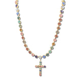Rhinestone Cross Pendant Necklace – Gold/Multi · VN1453GDMUL_AVT VN1453 MULTI-WG
