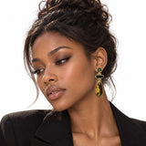 114654, TIERED PRINTED ACRYLIC TEARDROP EARRINGS