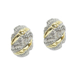 108109, 14K GOLD PLATED WOVEN DESIGNER INSPIRED STUD EARRING