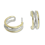 108105, 14K GOLD PLATED DESIGNER INSPIRED HOOP EARRING