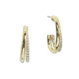108103, 14K GOLD PLATED DESIGNER INSPIRED HOOP EARRING