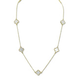 108352, 36 INCH LONG CLOVER ACCENT STATION DESIGNER INSPIRED NECKLACE