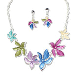 108719, FLOWER ENAMEL ACCENT NECKLACE