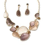 108374, GEOMETRIC RHINESTONE ENAMEL ACCENT NECKLACE