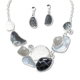 108374, GEOMETRIC RHINESTONE ENAMEL ACCENT NECKLACE