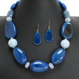 107623, OVAL STATION CELLULOID ACETATE STATEMENT NECKLACE