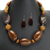 107623, OVAL STATION CELLULOID ACETATE STATEMENT NECKLACE