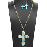 108696, CROSS GLITTER CELLULOID ACETATE LONG PENDANT NECKLACE