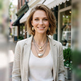 Organic Pebble Multi Strand Necklace on model