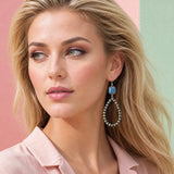 Model wearing Handcrafted Square Stone Accent Western Be