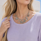 Model wearing Western Cowboy Charm Necklace, Sn0921_Sw