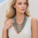 Model wearing Western Multi Strand Navajo And Turquoise