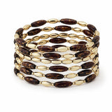 Marble Oval Beaded Multi Layered Stretch Bracelet - view 2